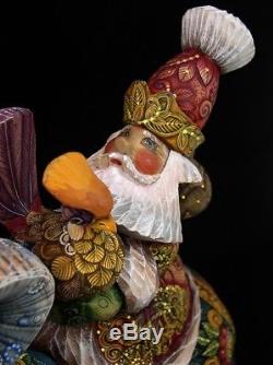 Magnificent Russian Santa Claus Riding ELEPHANT Hand Carved & Painted #1047