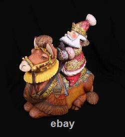 Magnificent Russian Santa Hand Carved & Painted on a CAMEL