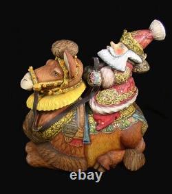 Magnificent Russian Santa Hand Carved & Painted on a CAMEL