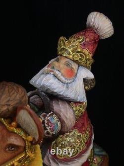 Magnificent Russian Santa Hand Carved & Painted on a CAMEL