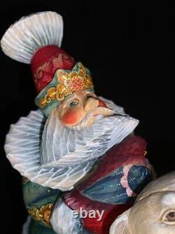 Magnificent Russian Santa Hand Carved & Painted on a Polar Bear