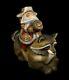 Magnificent Russian Santa Hand Carved & Painted On A Raccoon #0998