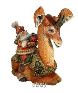 Magnificent Santa Hand Carved & Painted riding OKAPI new model