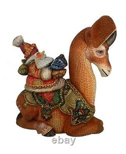 Magnificent Santa Hand Carved & Painted riding OKAPI new model