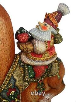 Magnificent Santa Hand Carved & Painted riding OKAPI new model