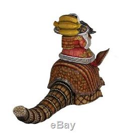 Magnificent Santa Riding ARMADILLO Hand Carved & Painted NEW MODEL