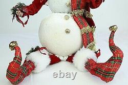 Mark Roberts Christmas Large Santa Claus Fairy Round Body Figure Top Hat Plaid