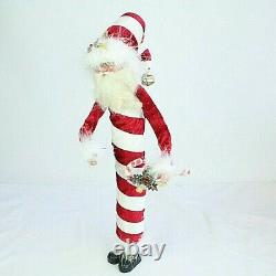 Mark Roberts Christmas Santa Claus Candy Cane Figure Jingle Bell Large 21 Tall