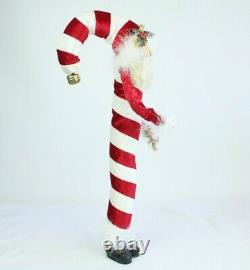 Mark Roberts Christmas Santa Claus Candy Cane Figure Jingle Bell Large 21 Tall