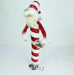 Mark Roberts Christmas Santa Claus Candy Cane Figure Jingle Bell Large 21 Tall