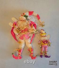 Mark Roberts Collection Pink Fairy Santa Set 18 & 12 Posable Wings