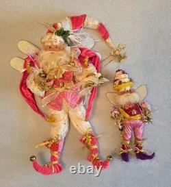Mark Roberts Collection Pink Fairy Santa Set 18 & 12 Posable Wings