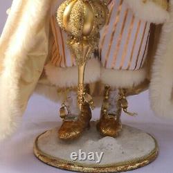 Mark Roberts Santa Claus Christmas Figure Snow Flake Ornaments Gold Glitter