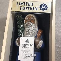 Marolin PaperMache Blue 13 Limited Edition Santa Claus Feather Tree Figure NIB