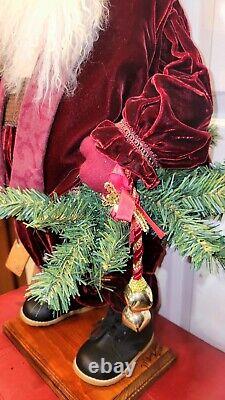 Mary Beth Santa Claus Signed Collectibles 2000 Wood base with Bear 26 H