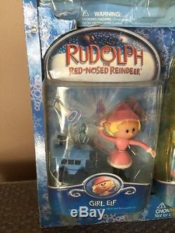 Memory Lane Actions Figures Rudolph- Santa Claus-Tall Elf-With Store Display