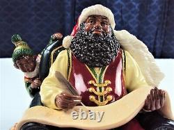 Merry Christmas From Black Santa Claus & Elf, Naughty Or Nice List With Presents