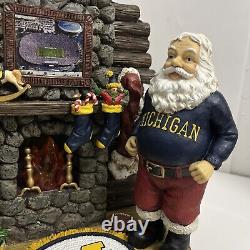 Michigan University Fireside Chimney With Santa Claus Figure Christmas Decor 8