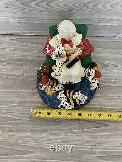 Mr. And Mrs. Claus Santa Firefighter Dalmatian Figures By Danbury Mint
