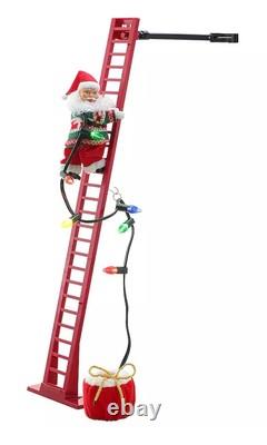 Mr Christmas 40 Super Ladder Climbing Santa Musical Animatronic New Free Ship
