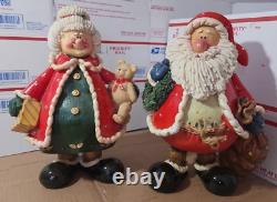 Mr & Mrs Claus Vintage Kirkland's Clause & Co. Christmas Ceramic Figurines 13