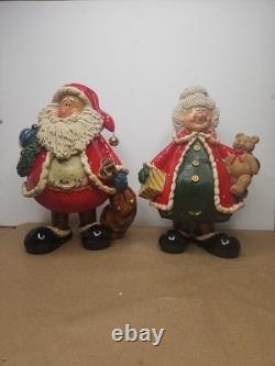 Mr & Mrs Claus Vintage Kirkland's Clause & Co. Christmas Ceramic Figurines 13