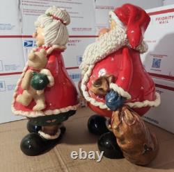 Mr & Mrs Claus Vintage Kirkland's Clause & Co. Christmas Ceramic Figurines 13