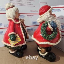 Mr & Mrs Claus Vintage Kirkland's Clause & Co. Christmas Ceramic Figurines 13