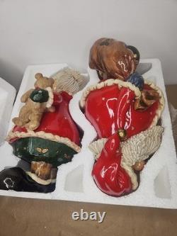 Mr & Mrs Claus Vintage Kirkland's Clause & Co. Christmas Ceramic Figurines 13