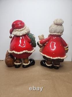 Mr & Mrs Claus Vintage Kirkland's Clause & Co. Christmas Ceramic Figurines 13