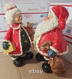 Mr & Mrs Claus Vintage Kirkland's Clause & Co. Christmas Ceramic Figurines 13
