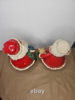 Mr & Mrs Claus Vintage Kirkland's Clause & Co. Christmas Ceramic Figurines 13