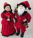 Mr. & Mrs. Santa Claus Christmas Red Flannel Pair 33 And 34
