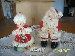 Mr. & Mrs. Santa Claus Vintage Atlantic Mold Ceramic Christmas In Original Box 1