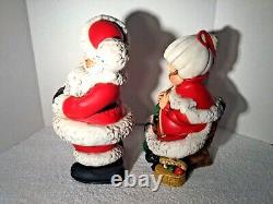Mr and Mrs Santa Claus Atlantic Mold Ceramic Figures Large 14 Vintage Christmas