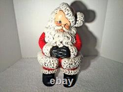 Mr and Mrs Santa Claus Atlantic Mold Ceramic Figures Large 14 Vintage Christmas