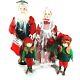 Mr And Mrs Santa Claus Dolls 17 Two Elves 9 Realistic Eyes Stands Porcelain