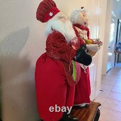 Mr and Mrs Santa Claus figure display 38 Hand Made Standig Giant