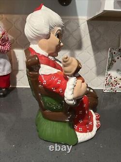 Mrs Claus Ceramic Statue Rare 16 Santa Figure Atlantic Mold Handpainted