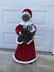 Mrs. Santa Claus 33 Tall Red Velvet Doll Figure With Light Up Reef Brand New