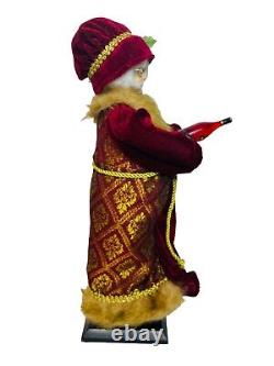 Mrs. Santa Claus Christmas Doll Figure 18 Inch Standing Decoration Wood Base