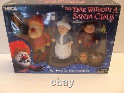NECA Year Without Santa Claus Heat Miser, Ms. Claus & Jingle Figure Set SEALED