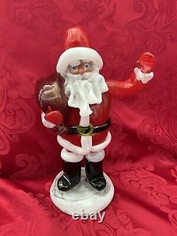 NEW FLAWLESS Stunning ZELEZNY BROD Glass Czech Bohemian 9.5 SANTA CLAUS Figure