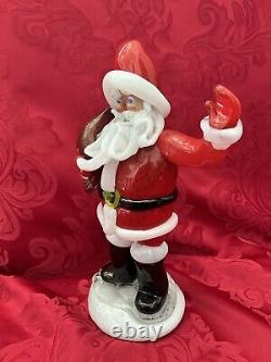 NEW FLAWLESS Stunning ZELEZNY BROD Glass Czech Bohemian 9.5 SANTA CLAUS Figure