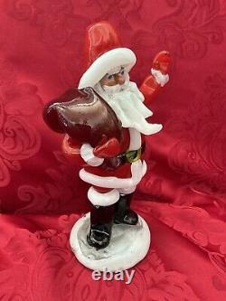 NEW FLAWLESS Stunning ZELEZNY BROD Glass Czech Bohemian 9.5 SANTA CLAUS Figure