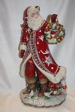 NEW MIB Fitz & Floyd Town & Country 18 Red Ceramic Santa Claus Figure Brand New