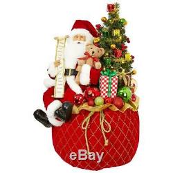 NEW Raz 22.5 Lighted Toy Bag with Santa Christmas Decoration Figure 3815542