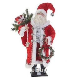 NEW Raz 24 Red and Silver Santa Christmas Figure Decoration 3802262