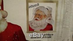 NEW Santa Claus 5ft Life Size Singing Microphone Vintage Christmas Animated