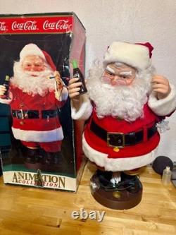 NEW Santa Claus Checking His Lights Coca Cola Animation Collection 1993 24 Tall